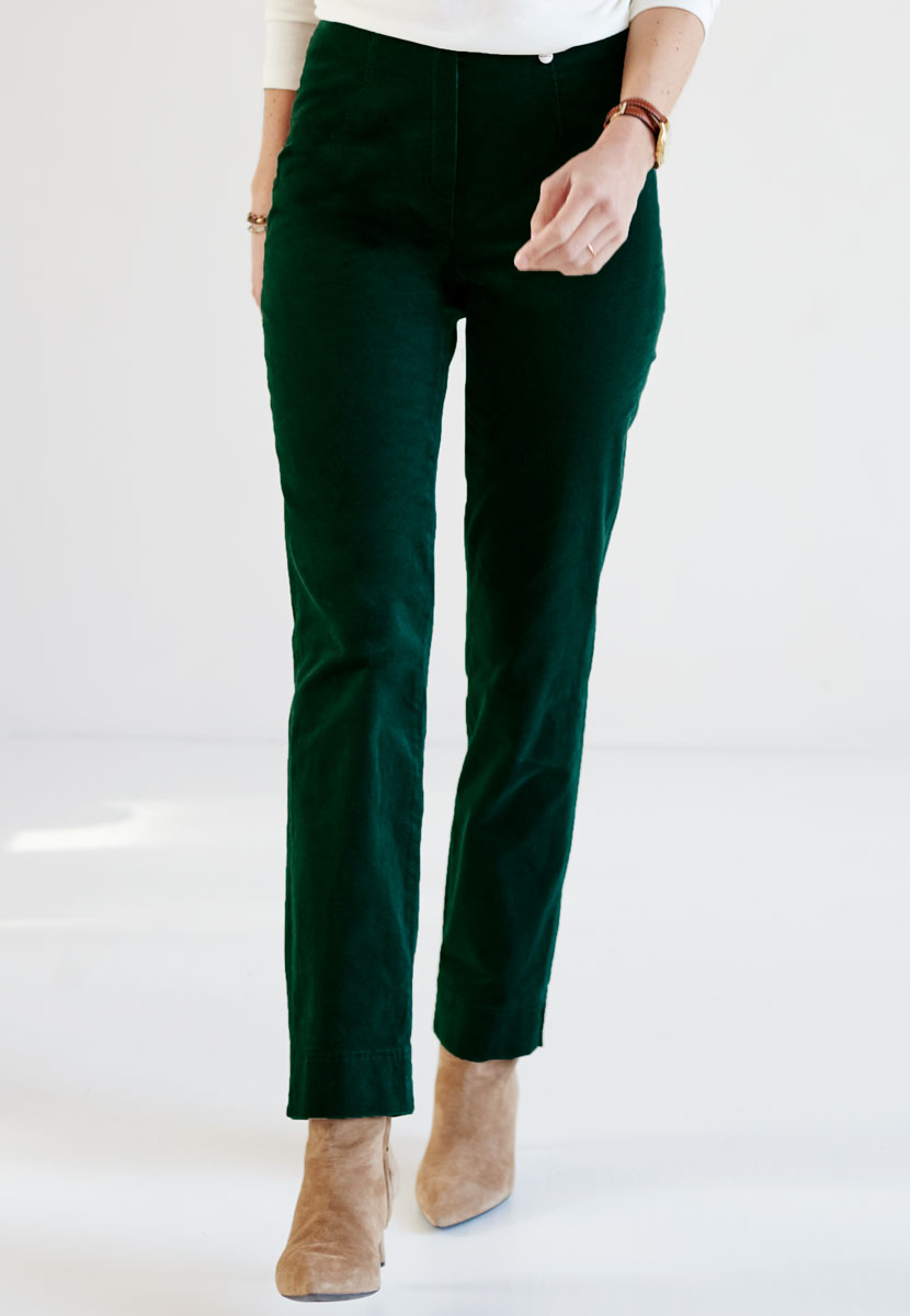 ROBELL Marie Corduroy Trousers - Deep Forest