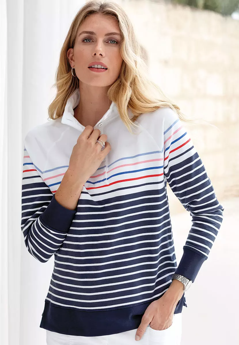 Clara Cosy Sweatshirt - Navy Stripe
